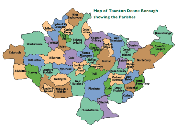 Map of Taunton Deane Area of benefit